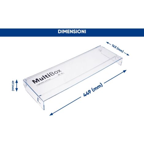 Mensola Portabottiglie Per Frigorifero Smeg E Gorenje - Ripiano Balconcino 477x100x65 Mm Per Modelli FAB28, FAB30, FAB32