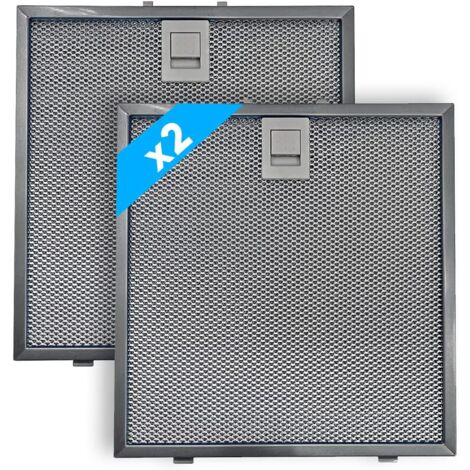 Coppia x2 Filtro Metallico per Cappa Falmec, Dimensioni 235x245x8 mm, High Performance Filter, Pratica Maniglia di Sgancio a Innesti Rinforzati
