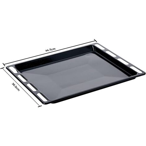 Teglia, Leccarda per Forno Ariston Indesit. Dimensioni 44,7 x 36,5 x 2 cm, Smaltata Nera, Ricambio Originale C00137834