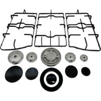 Kit Sostituzione Franke, 3 Griglie + 5 Fornelli Cucina Piattelli e Bruciatori. Dimensioni Griglia DX/SX 422x212 mm Griglia Centrale 390x230 mm