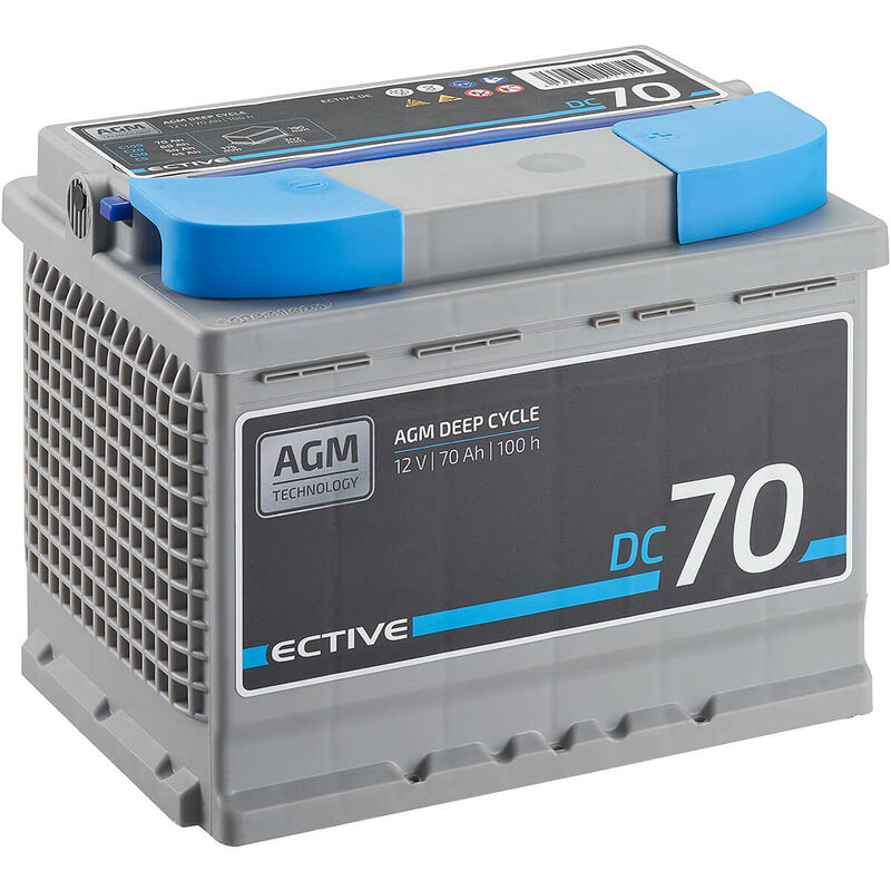 ECTIVE Versorgungsbatterie AGM 12V 70Ah Deep Cycle Batterie