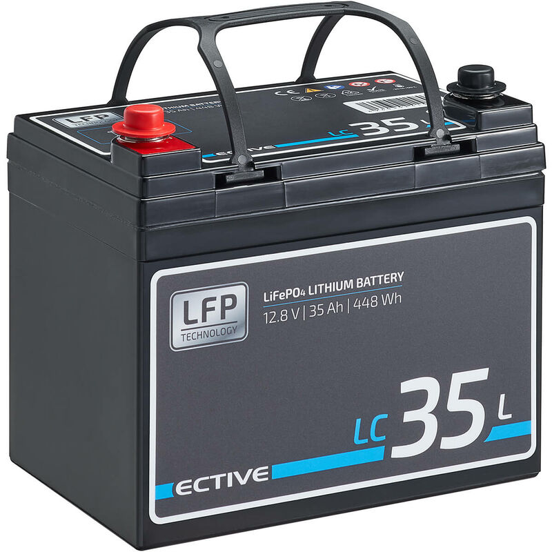 ECTIVE 12V 35Ah Lithium Batterie LiFePO4 Versorgungsbatterie Akku