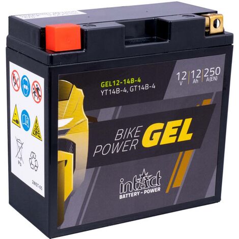 Intact Bike Power GEL Motorradbatterie GEL12-14B-4 12Ah 12V DIN