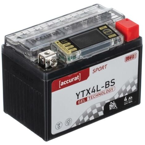 12V 4Ah YTX4L-BS Gel LCD Motorradbatterie Motorrad Roller Batterie Akku  CB4L-B