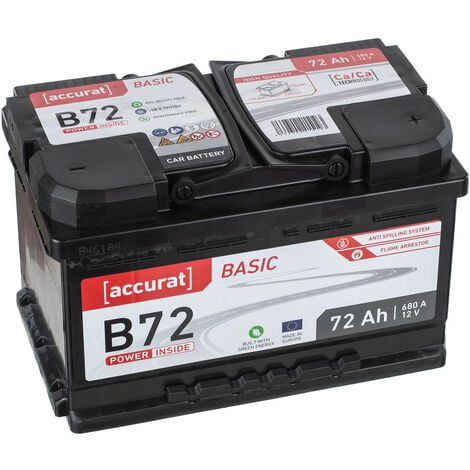Accurat 12V 72Ah Autobatterie Starterbatterie Batterie KFZ statt