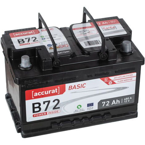 Accurat 12V 72Ah Autobatterie Starterbatterie Batterie KFZ statt
