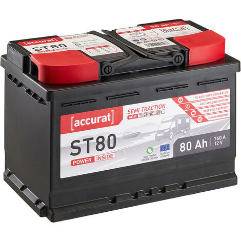 AGM Batterie 80Ah 12V batterie für Wohnwagen, Solarbatterie