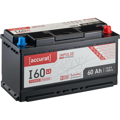 Accurat Lithium Autobatterie 60Ah 12V LiFePO4 Starter-Batterie