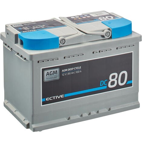 ECTIVE Versorgungsbatterie AGM 12V 80Ah Deep Cycle Batterie  Versorgerbatterie