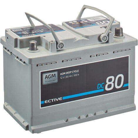 ECTIVE Versorgungsbatterie AGM 12V 80Ah Deep Cycle Batterie  Versorgerbatterie