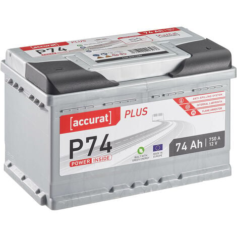 Accurat Plus Autobatterie 74Ah 12V Starterbatterie statt 70Ah 71Ah