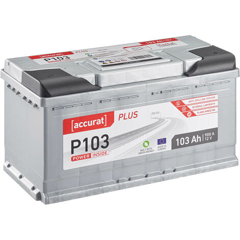 Accurat Plus Autobatterie 103Ah 12V Starterbatterie statt 100Ah 105Ah  Batterie