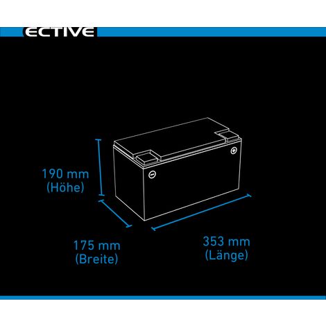 ECTIVE 12V 110Ah AGM Semi Cycle Versorgungsbatterie Wohnmobil Batterie Solar