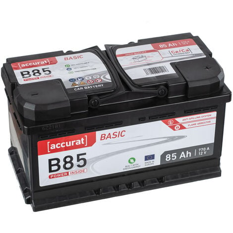 Accurat 12V 85Ah Autobatterie Starterbatterie Batterie KFZ PKW statt 80Ah  88Ah