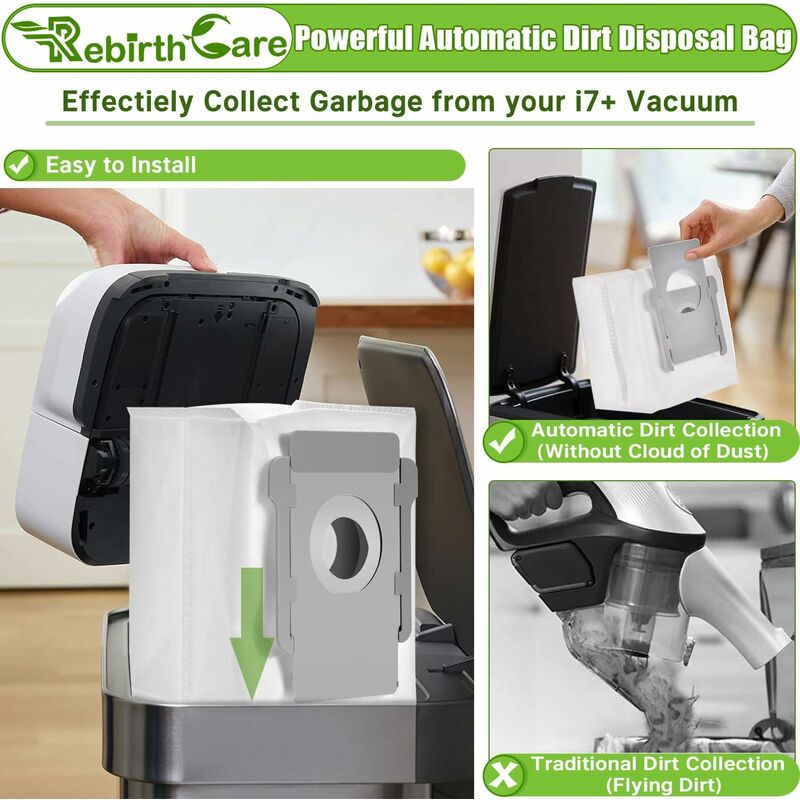 Sacs à Poussière Pour Roomba (séries J7, I7, I3, S9, Etc.) - 10 Pièces, Compatibles Clean Base Automatique