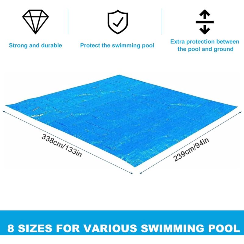 YMYNY Tapis De Sol Pour Piscine, Hors Terre Tapis De Protection Noir