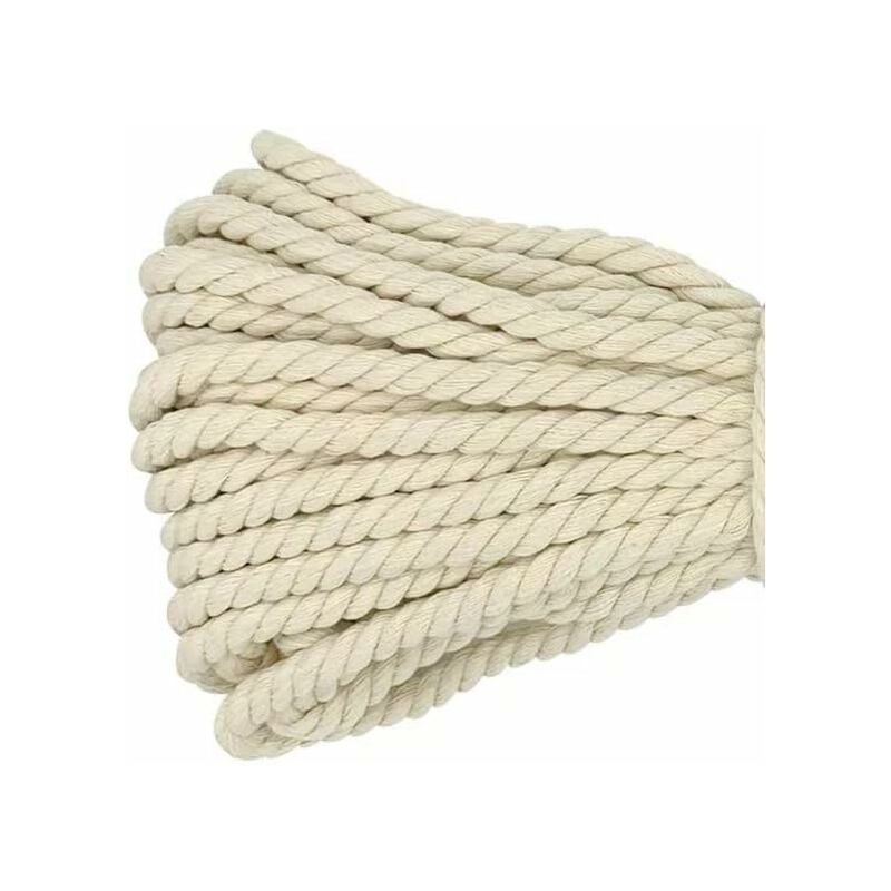 Corde Macramé, Corde Épaisse Grosse Corde En Coton Tressée, 20Mm X 2M  Beige[u144]