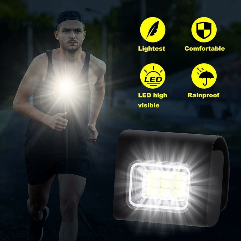 Lampe de Course à Pied, Lampe Poitrine LED Ultra Puissante Réglable à 120°,  Lampe Poitrine Running USB Rechargeable avec 3 Modes d'éclairage, Lampe  Pectorale avec Bandes Réfléchissantes pour Jogging : : Sports