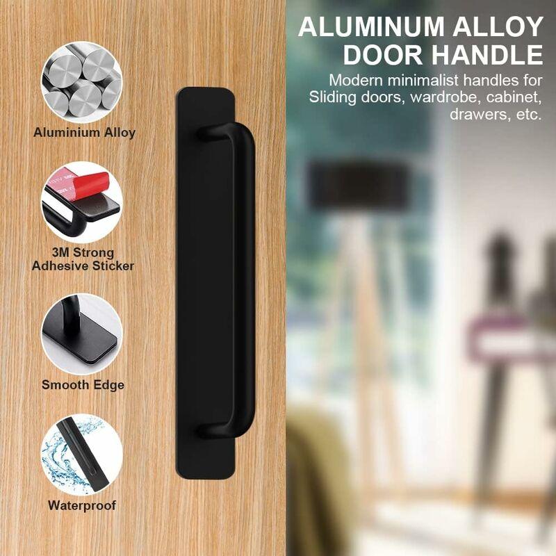 Sollbry 2 Pièces Poignée De Meuble Autocollante, Poignées Autocollantes En Aluminium, Poignées