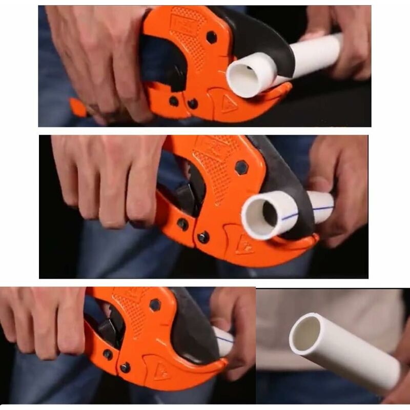 Coupe-Tube à Cliquet à Une Main - Pour Tubes PVC, PPR, Plastique (6-42 Mm), Compact Et Précis Pour Bricolage Et Plomberie - 11