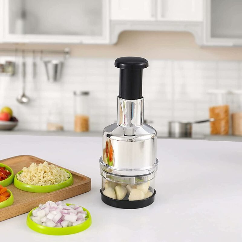 Hachoir à Ail Pressé En Acier Inox - Multifonction Pour Légumes Et Oignons