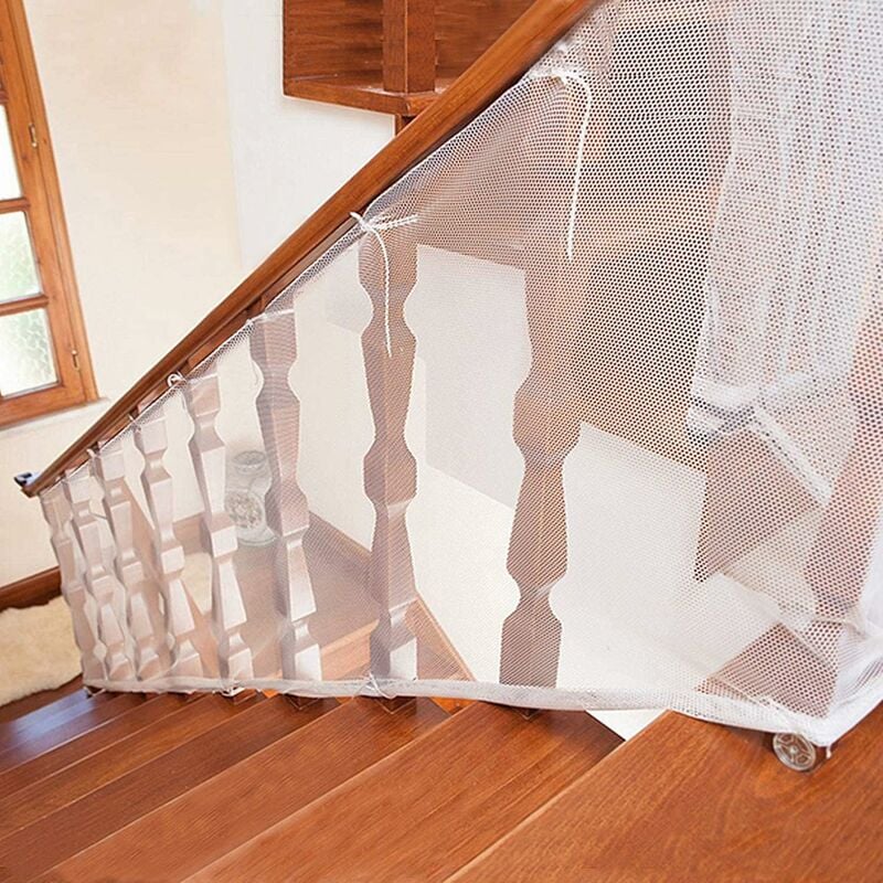 Filet de protection pour escaliers, Filet de sécurité de 3 mètres, Filet de  protection pour escaliers de balcon, Filet d'escalier de balustrade, Filet  d'escalier, Filet de protection de balcon (blanc)