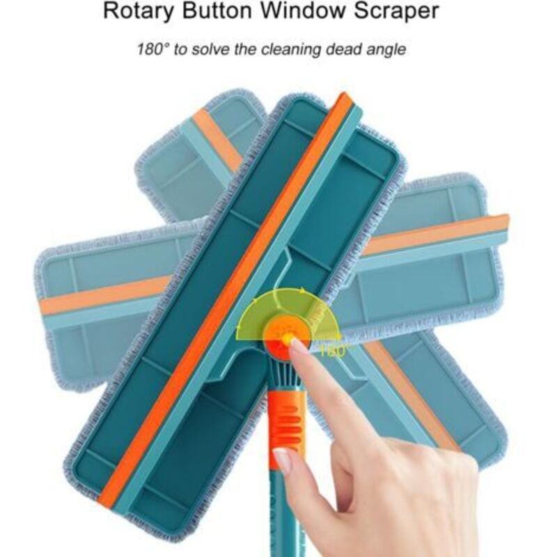 Kit Nettoyage Vitre 2 En 1 Tyroler - Raclette Silicone Et Chiffon Microfibre, Manche Télescopique 30-200 Cm, Professionnel