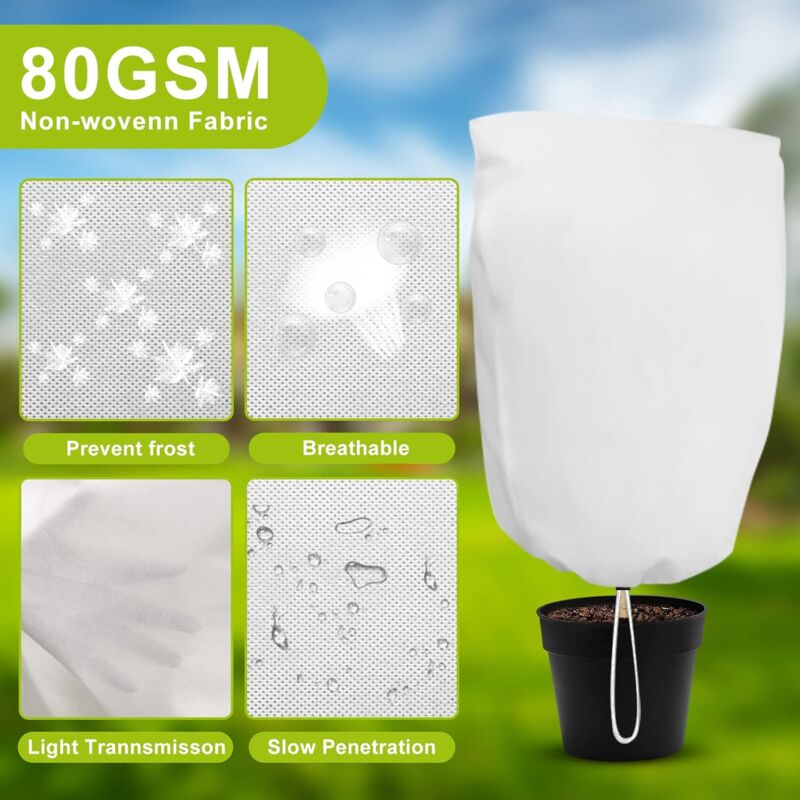 Voile Hivernage Plante Exterieur Rouleau FALARRIMIGO 2pc Voile Hivernage Plante Exterieur 75g/mu00b2Toile De Protection Plante Hiver Pour Citronnier, Palmier,Olivier (2pc 60 * 80 Engrais Universel