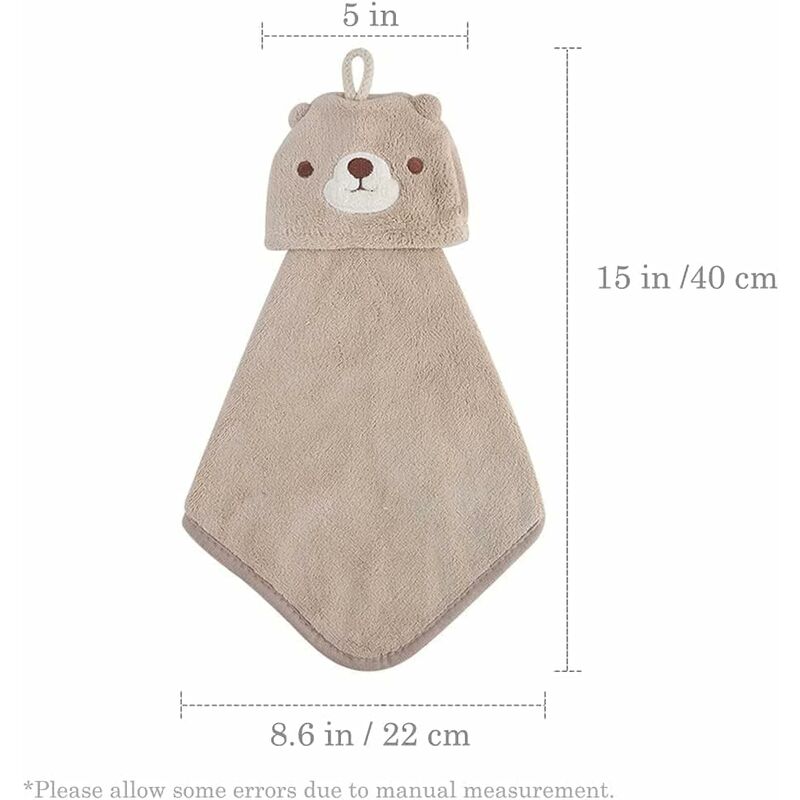 Lot De 4 Serviettes à Main à Suspendre – Polaire Corail, épais, Absorbant, Diamètre 48 Cm (4 Couleurs)
