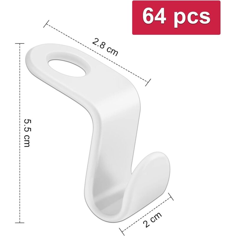 60 Crochets Connecteurs Pour Cintres - Gain De Place Placard - Organisateur Penderie Multicolore - PP Solide