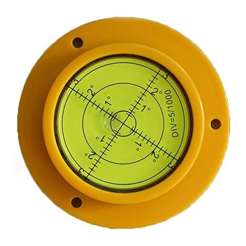 Niveau à Bulle Rond Aluminium 60mm - Nivellement 360° Pour Caravane, Camping-car & Bricolage