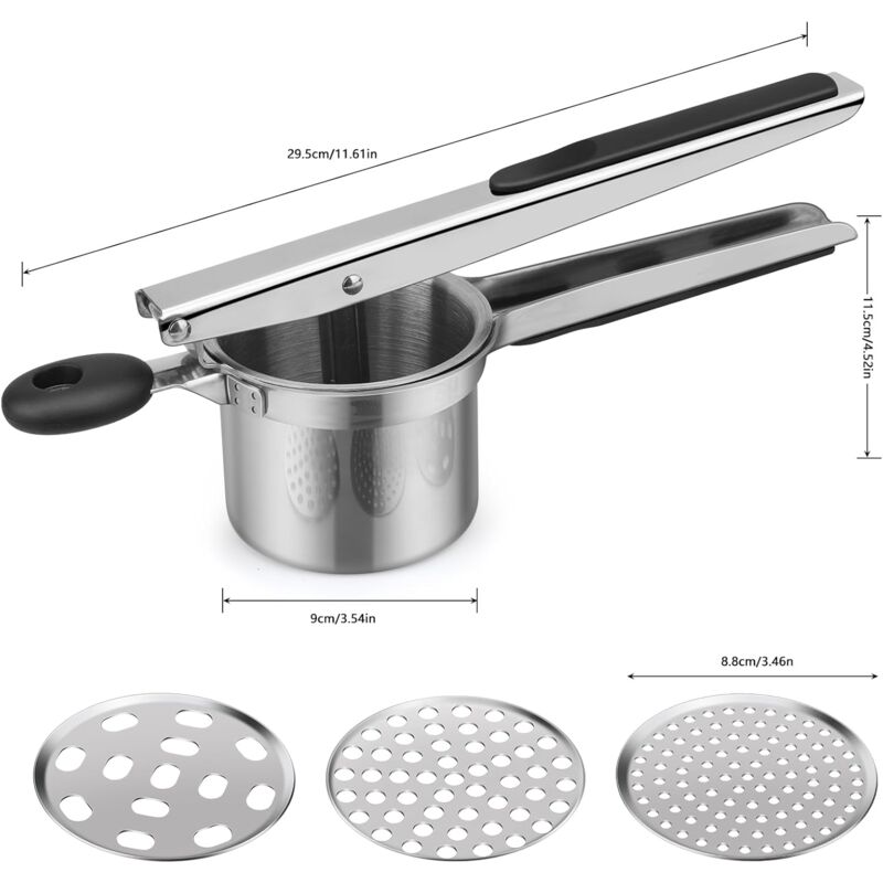 Presse-purée En Inox - Manuel Et Multifonction - Pour Pommes De Terre, Légumes, Bébé
