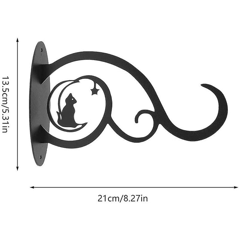 Crochet Mural Pliant Fer Forgé Noir - Lot De 4 - Support Pour Panier Suspendu, Lanterne, Plante