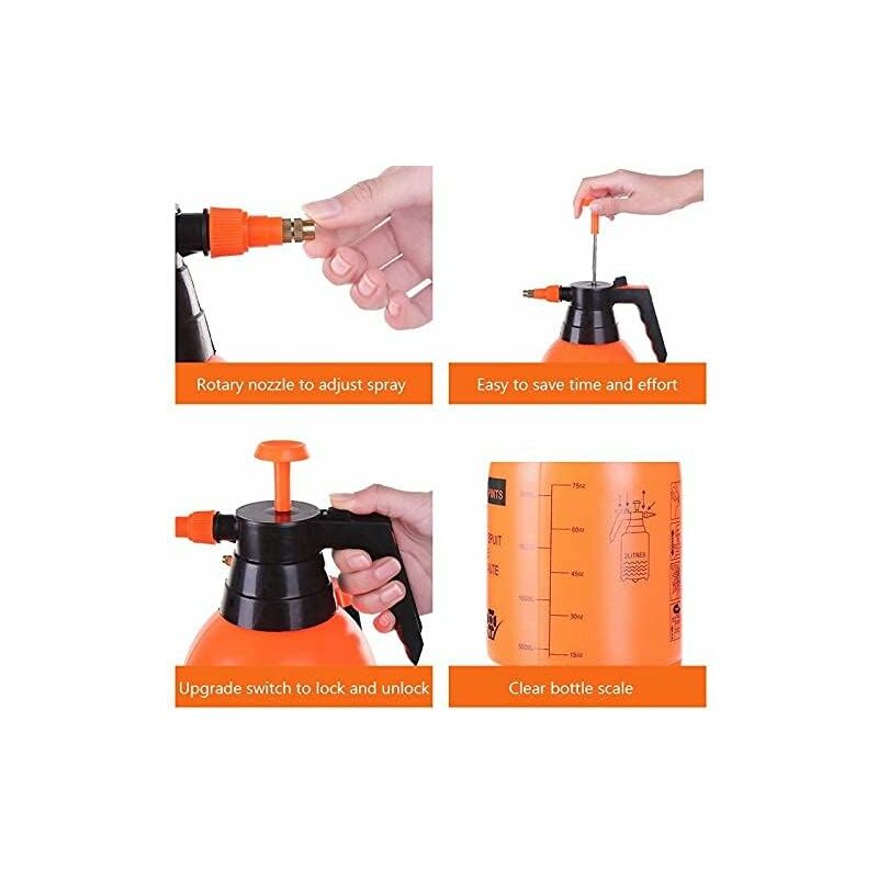 Pulvérisateur à Pression VIVOSUN 8L - Buse Réglable Laiton, Bandoulière, Lance 56 Cm - Pour Jardin, Nettoyage