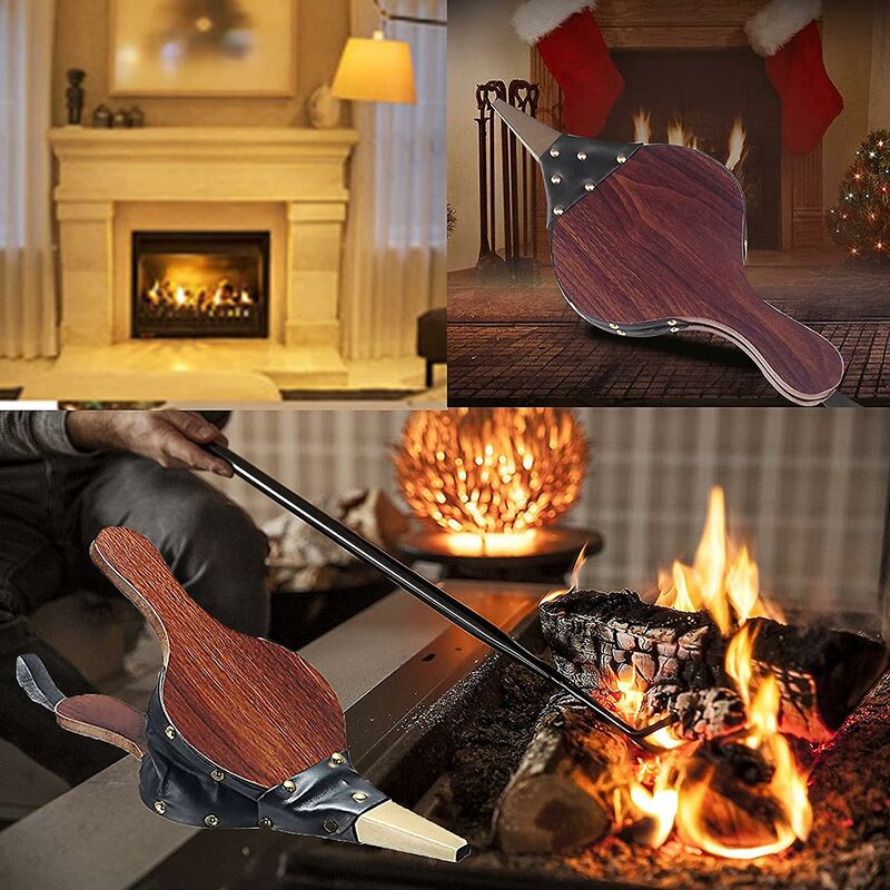 Souffleur à Feu Pour Cheminée & Poêle | Tige Aluminium Avec Sac | Pour Allumer Feu De Bois, Barbecue | Portable