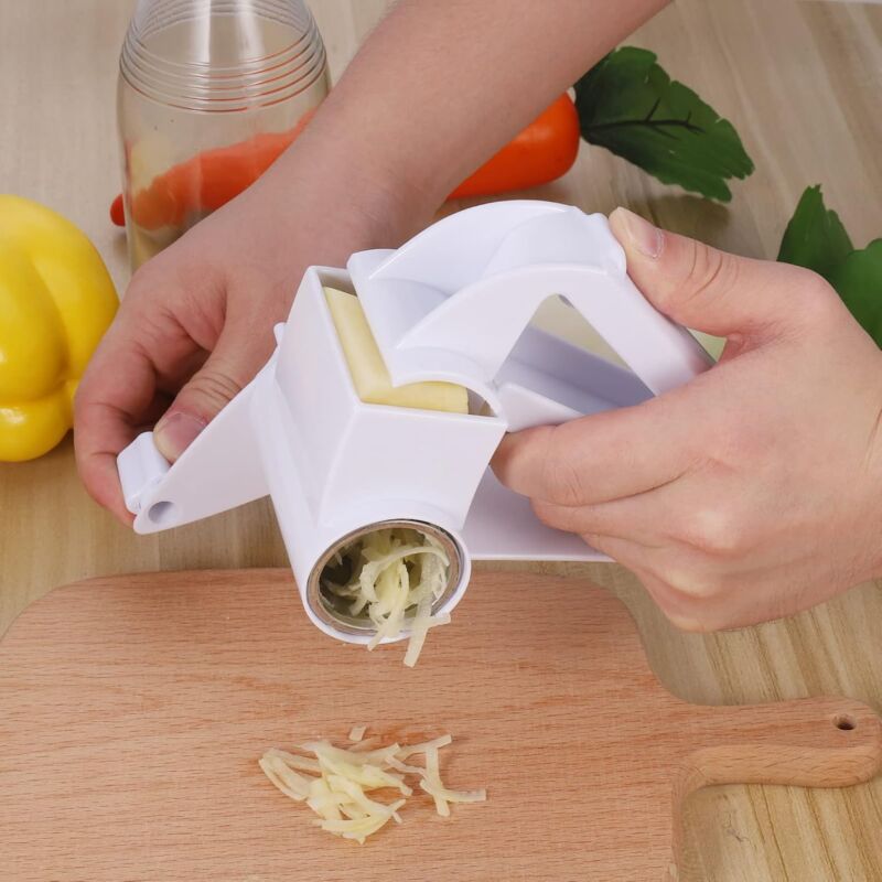 Râpe à fromage avec poignée - Coupe-légumes rotatif avec poignée -  Ustensiles de coupe de cuisine antirouille et faciles à nettoyer pour  pommes de