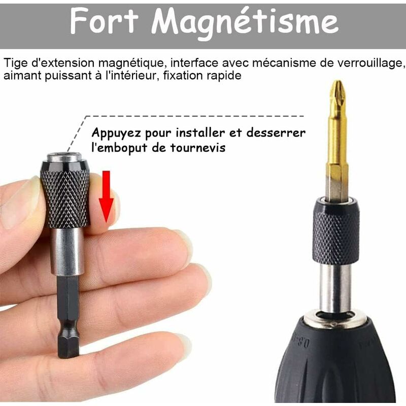 2 X Anneau magnétique Embout de tournevis Fort magnétisme Pratique