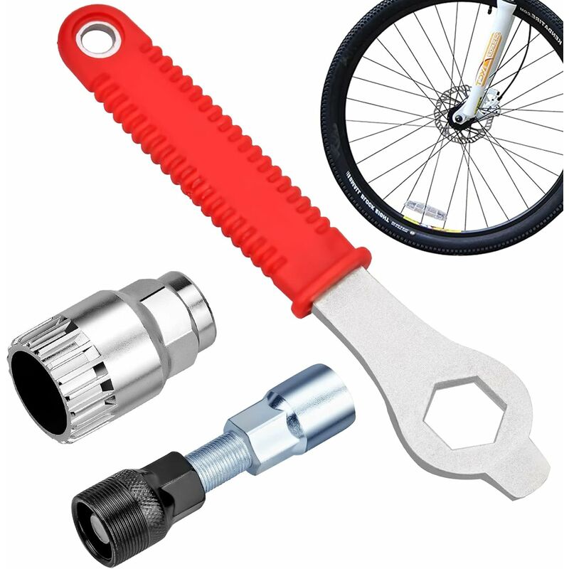 Kit d'outils de fouet de chaîne Kit d'outils de retrait de cassette de vélo  Contient un extracteur de manivelle - Clé de roue libre Fouet de chaîne  Outil de retrait de cassette