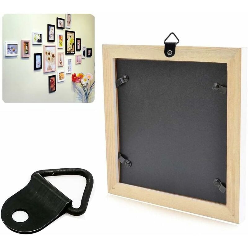 Lot De 100 Clips De Fixation Pour Cadre Photo - Noir, Avec Vis, Pour Accrocher Tableaux, Miroirs, Décorations - 5