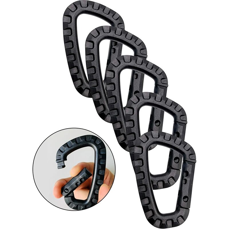Mousqueton Pivotant Plastique Noir Avec Anneau En D - 55x27mm, Pour Sacs, Laisses, Artisanat - 6