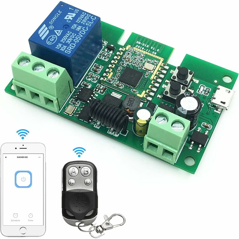 Interrupteur Wifi intelligent Tuya, Module relais on/Off, récepteur AC  220V, 433mhz RF, télécommande sans fil