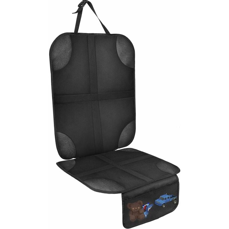 Housse de coussin de siège à couverture complète en cuir de voiture,  version de luxe, un seul siège avant (noir blanc)