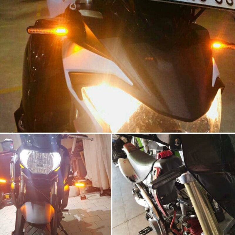Feux Clignotans Led Moto Indicateur Clignotant Universel Sequentiel Clignotants  Moto Ampoule Custom Ambre Clignotant Moto Homologue E24 (ambre-4pcs)