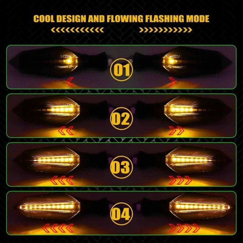 VRWEARE Lot De 4 Clignotants Universels à LED 12 V Pour Moto Harley Cruiser Scooter Quad Cruise