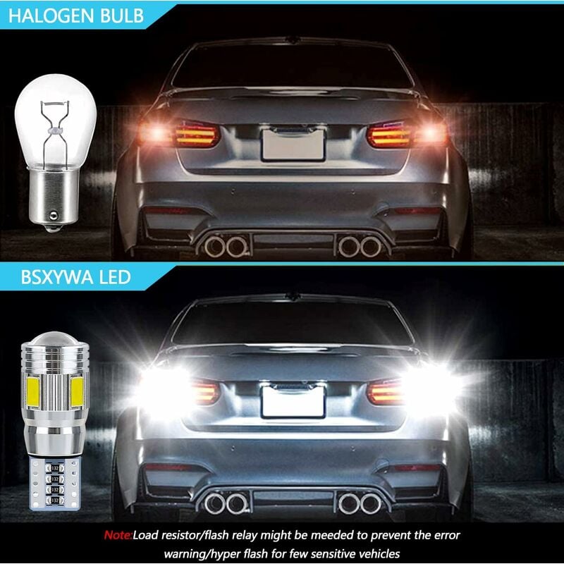 BAY15D Paire ampoules flash LED pour feux de stop et veilleuse de voiture
