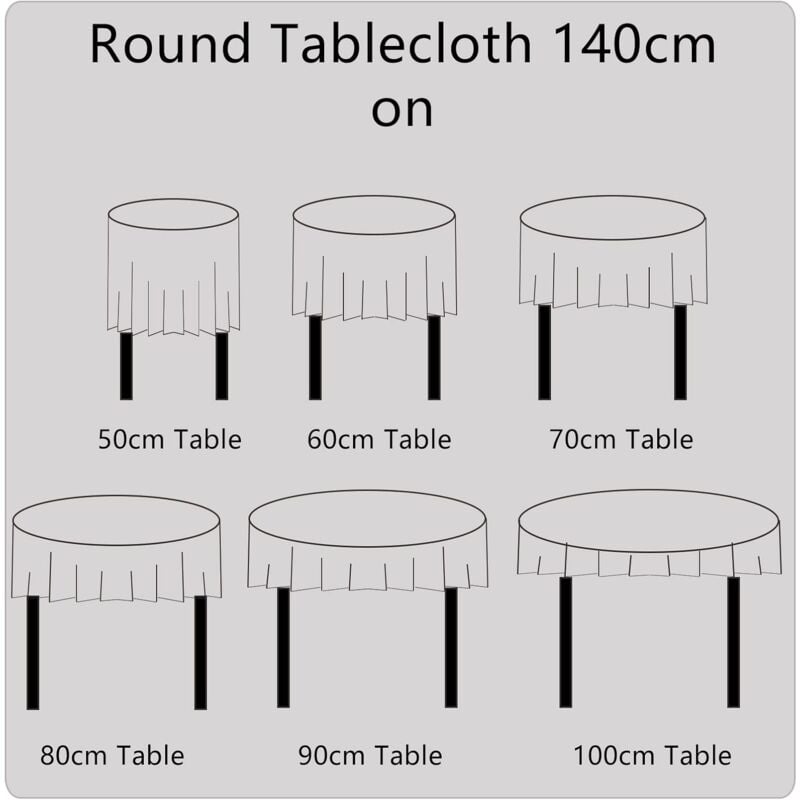 Nappe Ronde En Lin & Coton Anti-Tache Lavable Beige Avec Feuilles