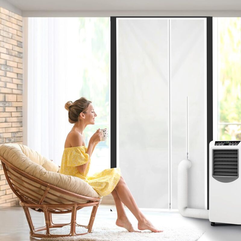 Joint Fenêtre Climatiseur Mobile HOOMEE - 90x210cm - Rallonge Tuyau - Étanche Anti-Insectes