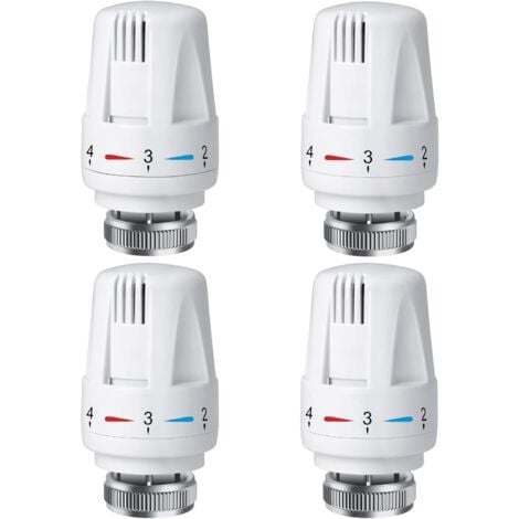 4 PCS Tête Thermostatique Radiateur, Tête Thermostat Radiateur TRV M30 x 1,5, Vanne Thermostatique Radiateur, Vannes de Radiateur de Radiateur pour Système de Chauffage pour Maison et Bureau