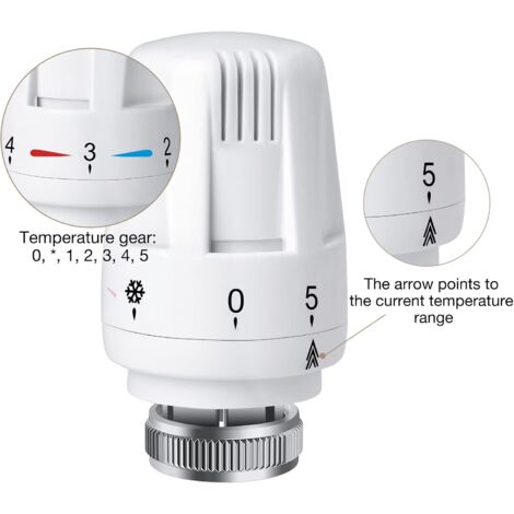 4 PCS Tête Thermostatique Radiateur, Tête Thermostat Radiateur TRV M30 x 1,5, Vanne Thermostatique Radiateur, Vannes de Radiateur de Radiateur pour Système de Chauffage pour Maison et Bureau