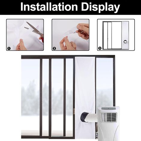 Installation Sans Perçage Kit Joint Fenêtre Climatiseur Mobile - 400cm - Universel Tous Modèles - Installation Facile - Anti-Chaleur Et Pluie Joint Clim Velux